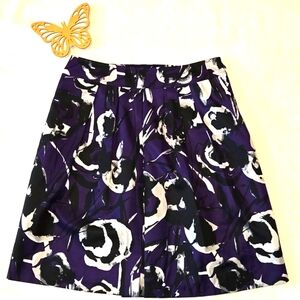 Ann Taylor Purple Floral Flowy Skirt Size 4 Petite